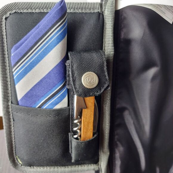 Picnic Time Estate Insulated Wine Tote Service & Accessories for 2 Black Gray - Picture 4 of 12